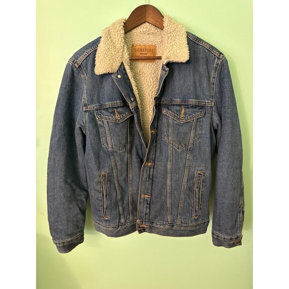 Levis Signature Sherpa-Lined Denim Jacket S/P - Picture 1 of 5
